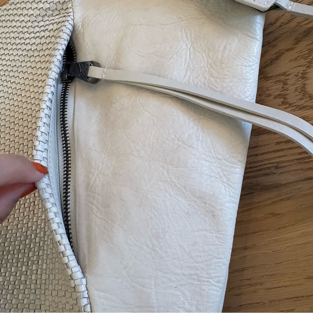 Christopher Kon Woven Leather White Tote Bag - Picture 2 of 15